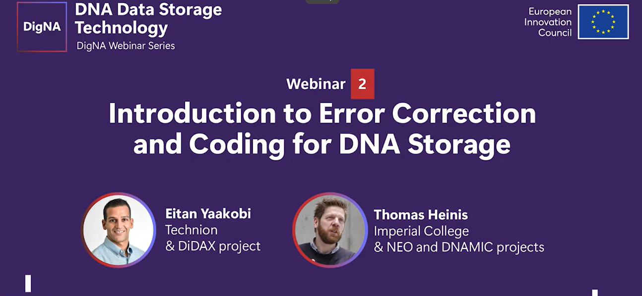 Picture for Introduction to Error Correction and Coding for DNA Storage | DigNA Webinar Series